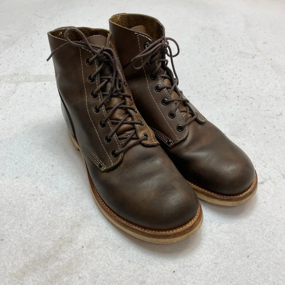 RRL Ralph Lauren Murry Boots Mens 10 Brown Leather Lace Up Bench Made USA